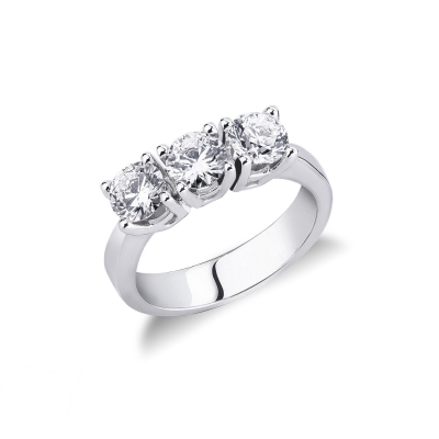 4 claw trilogy diamond ring white gold 18k