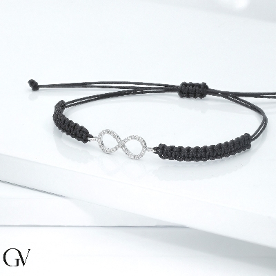 Tissue bracelet in white gold 18k with infinite charm in diamonds 