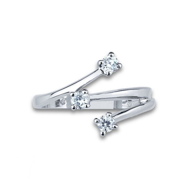 Trilogy diamond ring white gold 18k