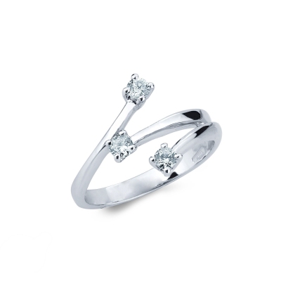 Trilogy diamond ring white gold 18k