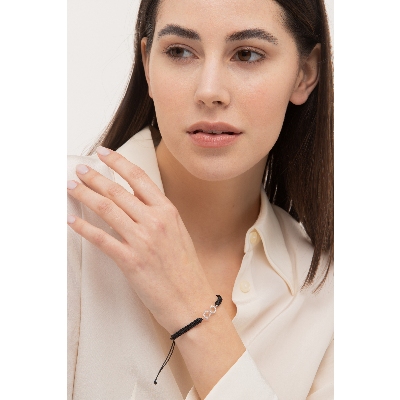 Tissue bracelet in white gold 18k with infinite charm in diamonds 