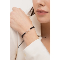 Tissue bracelet in white gold 18k with infinite charm in diamonds  2