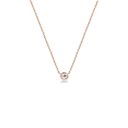 Rose gold 18k solitaire diamond necklace