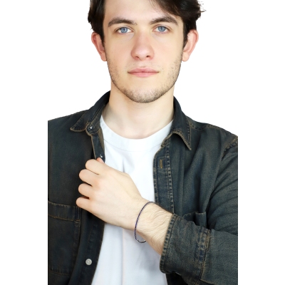 Bangle in white gold 18k with blue sapphires