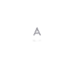 A letter earring in white gold and diamonds