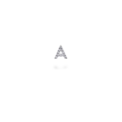 A letter earring in 18k white gold and diamonds
