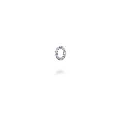 Letter earring O in white gold and diamonds