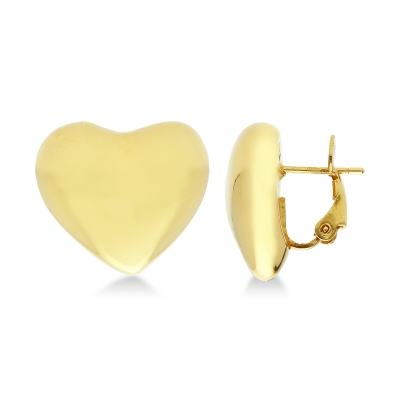 18k yellow gold heart earrings