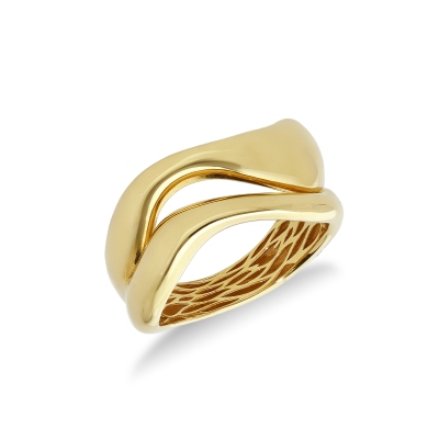 Waves ring in 18K yellow gold