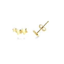 Star earrings in yellow gold 18k