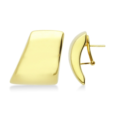 Modern latch back earrings in sleek 18kt yellow gold