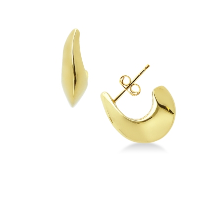 18k yellow gold drop glossy earrings
