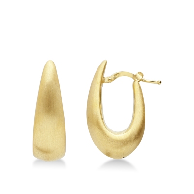 Semi circular satin finish earrings in 18k yellow gold