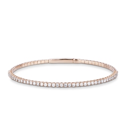18k rose gold rigid tennis bracelet with diamonds