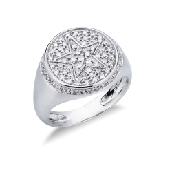 Pinky ring in white gold 750 with diamonds