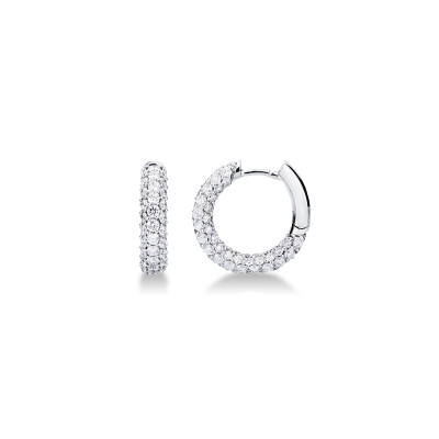 White gold 18k hoop earrings with diamonds