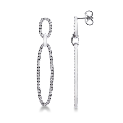 750 white gold diamond drop earrings