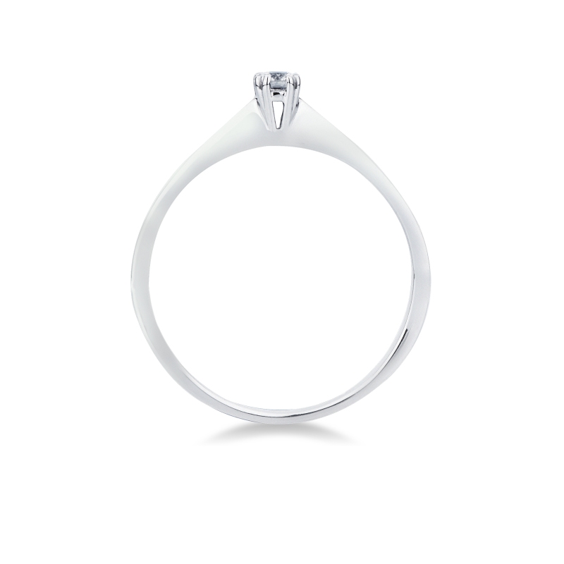 8 claw solitaire ring in white gold 18k with diamond, 0,10 ct 8 claw solitaire ring in white gold 18k with diamond, 0,10 ct