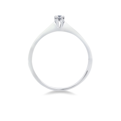 8 claw solitaire ring in white gold 18k with diamond, 0,10 ct