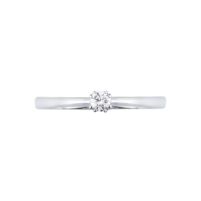 8 claw solitaire ring in white gold 18k with diamond, 0,10 ct