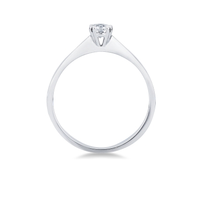 Solitaire ring in white gold 18k with diamond, 0,25 ct