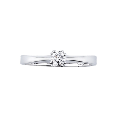 Solitaire ring in white gold 18k with diamond, 0,25 ct