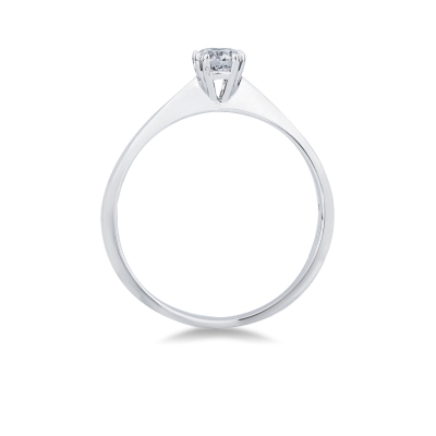 18k white gold 8 prong setting solitaire ring with diamond 0,30 ct