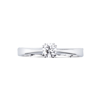18k white gold 8 prong setting solitaire ring with diamond 0,30 ct