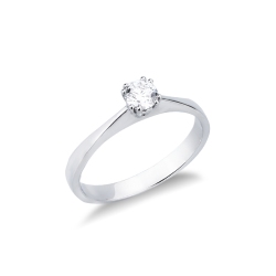 18k white gold 8 prong setting solitaire ring with diamond 0,30 ct