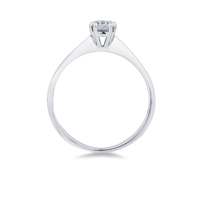 18k white gold solitaire ring with diamond 0,40 ct