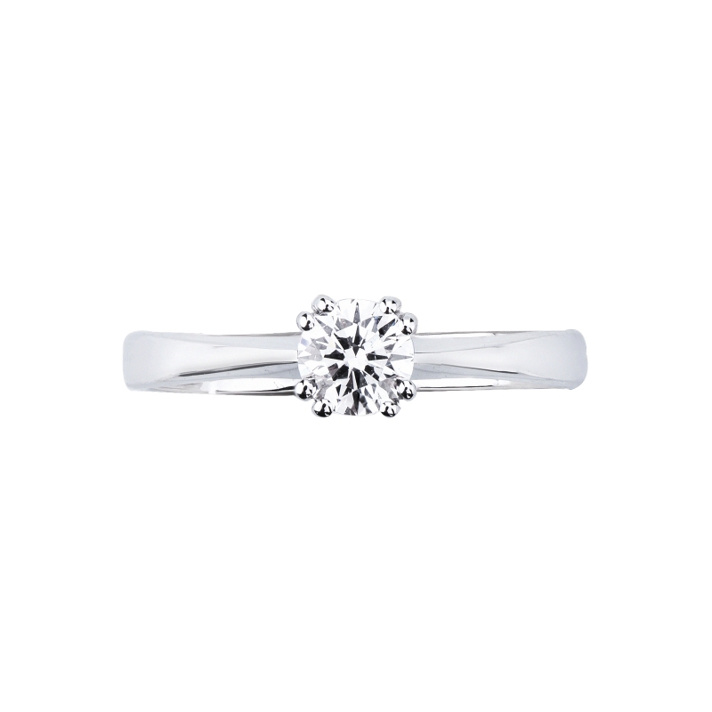 18k white gold solitaire ring with diamond, 0,50 ct