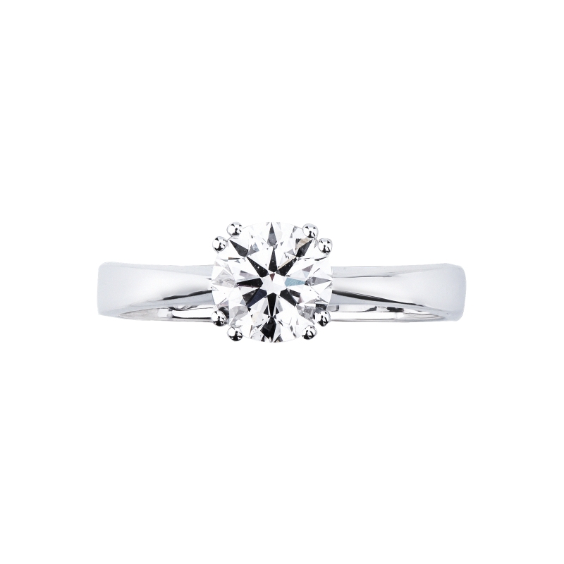 18k white gold solitaire ring with IGI diamond 1,00 ct 18k white gold solitaire ring with IGI diamond 1,00 ct