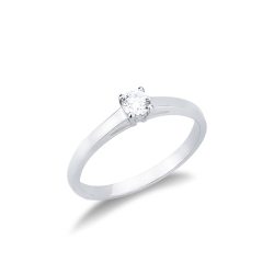 18k white gold solitaire diamond ring, 0.20 ct