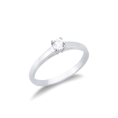 18k white gold solitaire diamond ring, 0.20 ct