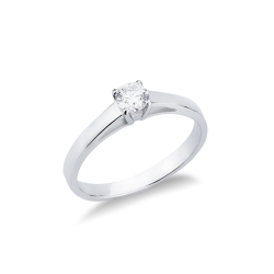White gold 750 solitaire ring with 0.25 ct diamond