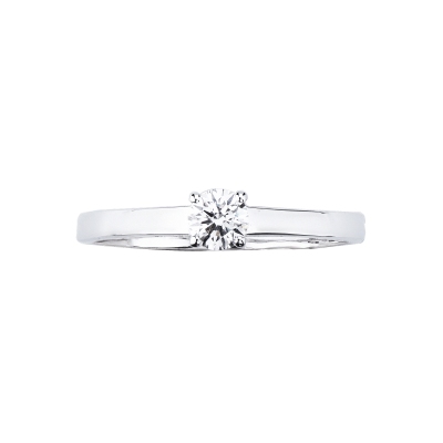 18k white gold solitaire ring 0.30 ct diamond