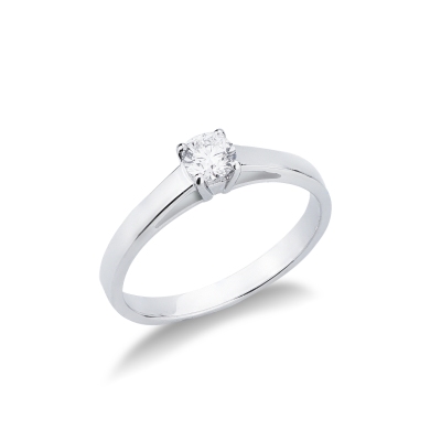 18k white gold solitaire ring 0.30 ct diamond