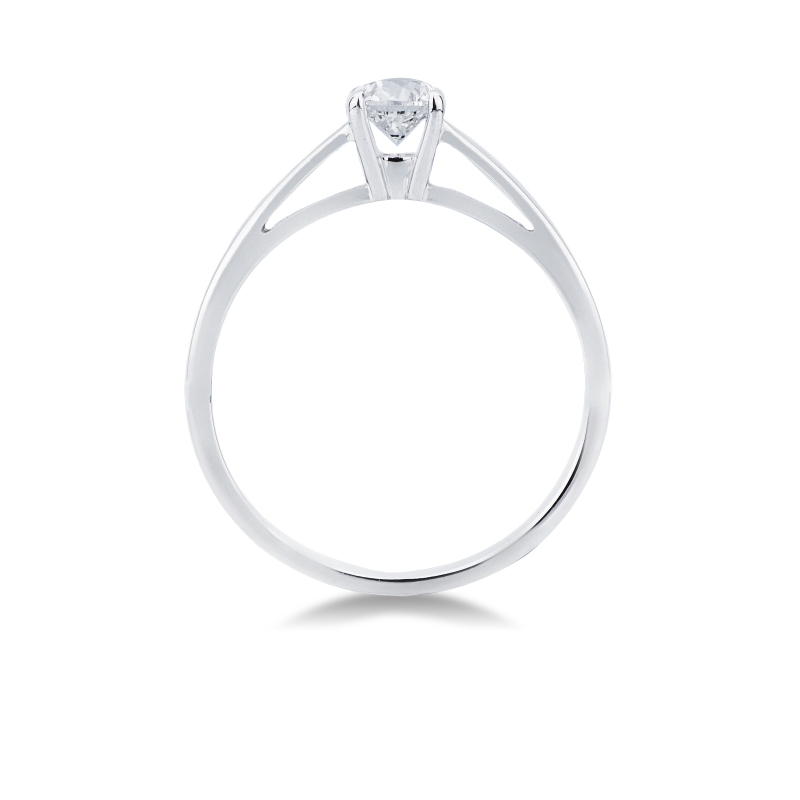 White gold 750 solitaire ring with 0.40 ct diamond