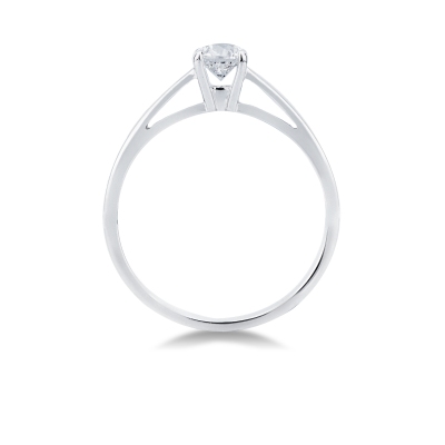 White gold 750 solitaire ring with 0.40 ct diamond