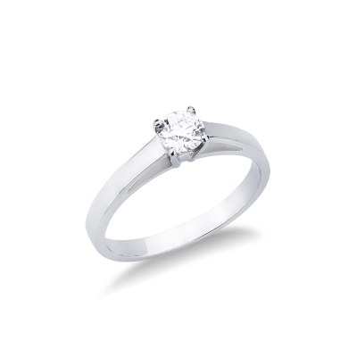 White gold 750 solitaire ring with 0.40 ct diamond