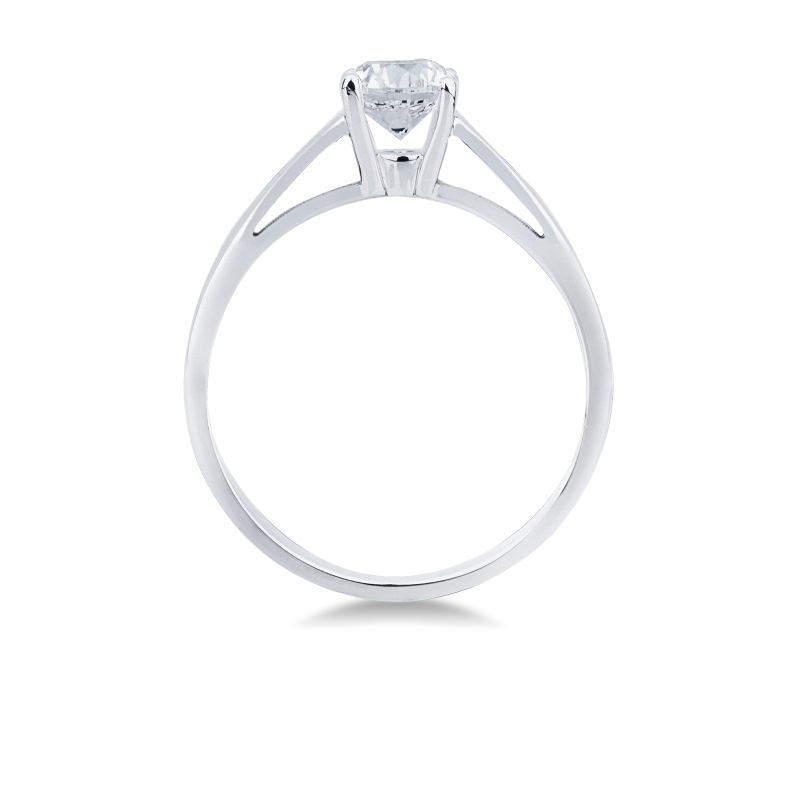 18k white gold solitaire ring with diamond 0.70 ct