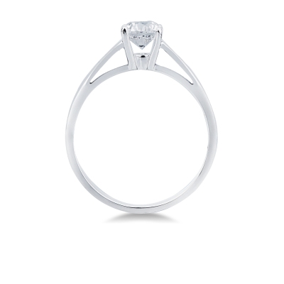 18k white gold solitaire ring with diamond 0.70 ct