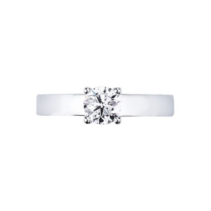 18k white gold solitaire ring with diamond 0.70 ct