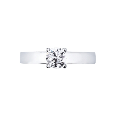 18k white gold solitaire ring with diamond 0.70 ct