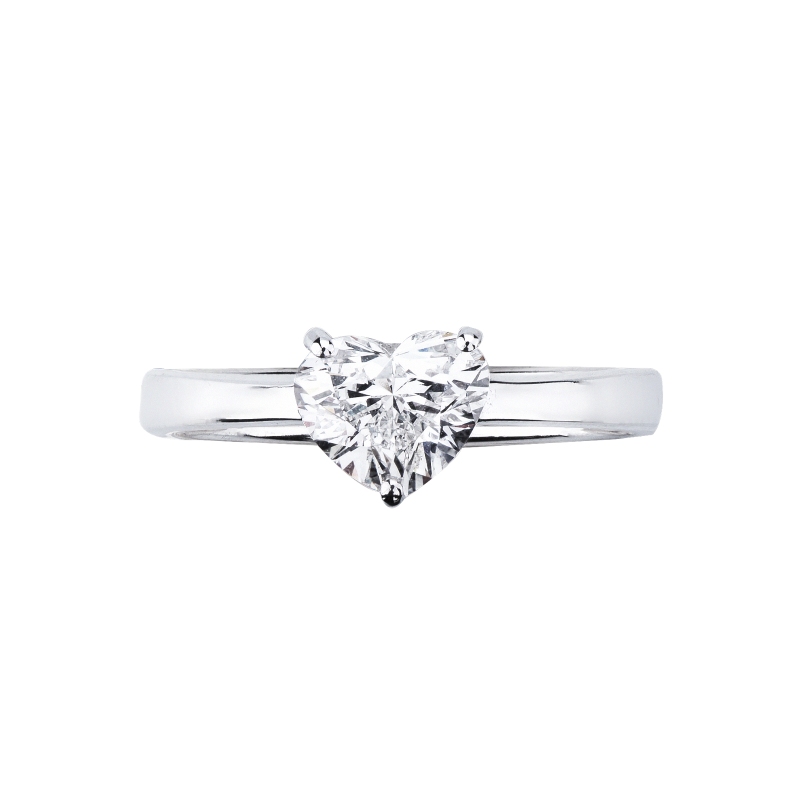 Solitaire ring with diamond heart cut 1.00ct GIA in white gold 18k Solitaire ring with diamond heart cut 1.00ct GIA in white gold 18k