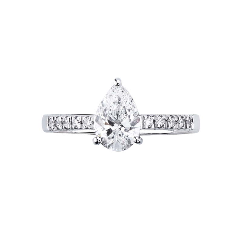 Solitaire ring with diamond pear cut 1.00ct GIA in white gold 18k Solitaire ring with diamond pear cut 1.00ct GIA in white gold 18k