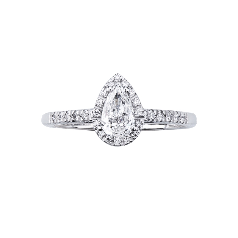 Solitaire ring with diamond pear cut 0.50ct GIA in white gold 18k Solitaire ring with diamond pear cut 0.50ct GIA in white gold 18k