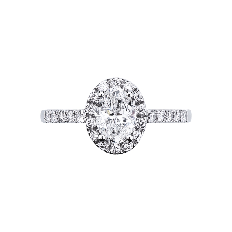 Solitaire ring with diamond oval cut 1.00ct GIA in white gold 18k Solitaire ring with diamond oval cut 1.00ct GIA in white gold 18k