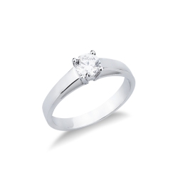 Solitaire ring in white gold 18k with 0.50 ct diamond