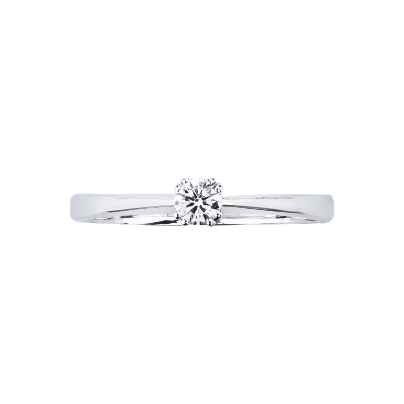 Solitaire Ring in white gold 18k linear design, 0,20 ct Solitaire Ring in white gold 18k linear design, 0,20 ct